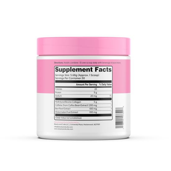 Beauty Fuel collagen powder jar ingredients list