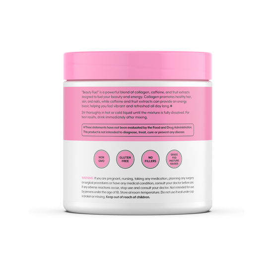 Beauty Fuel collagen powder jar side view