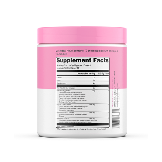 Vital Beauty collagen powder jar ingredients list